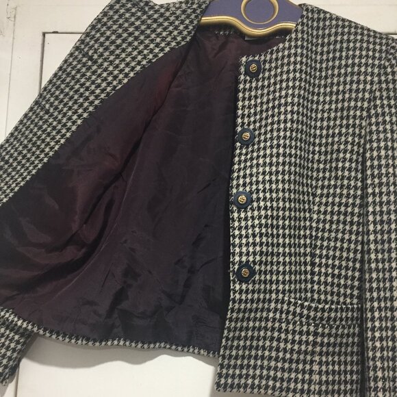 VINTAGE RENA ROWAN WOOL BLEND PLAID JACKETS SIZE 10 - Picture 5 of 10